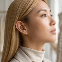 Anneau segmenté en acier inoxydable à texture serpent Maina, bijou de piercing multicouche pour cartilage, hélix, nez
