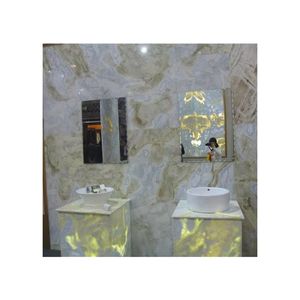 بلاط رخام أونيكس طبيعي فاخر أزرق اللون لتزيين الجدران والسلالم بتصميم عربي أصفر بسعر منخفض - Product Image 1