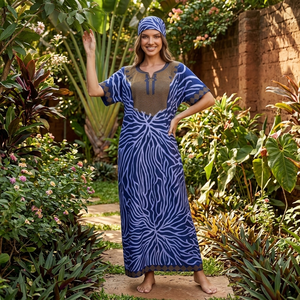 Robe longue d'été <span class=keywords><strong>africaine</strong></span> modeste pour <span class=keywords><strong>femme</strong></span>, respirante, ornée de dentelle, grande taille, coupe ample, style musulman <span class=keywords><strong>moderne</strong></span> - Product Image 3