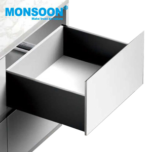 Tủ bếp kim loại ngăn kéo trượt nhôm ngăn kéo hệ thống nhà bếp D loại hộp kim loại mềm đóng cửa hệ thống màu xám nhà bếp ngăn kéo hộp - Product Image 6