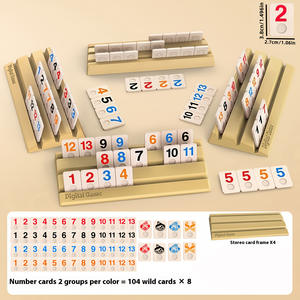 Juego de Mesa para Familiares y Amigos, 4 Estuches de Plástico, Animales, Ecológico, Clásico, Fichas de Rummy, 106 Piezas - Product Image 4