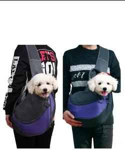 Canvas Mesh Outdoor Travel Small Cat Pet Dog Carrier Shoulder Sling Bag For Pets Pet Supplier