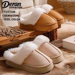 Mules d'hiver OEM pour femmes, antidérapantes, en fourrure, avec semelle haute résilience anti-déformation, logo personnalisé, matériau et couleur au choix - Product Image 1