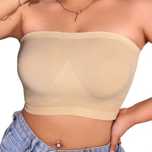 Top Bustier da Donna Senza Spalline e Senza Ferretto, Stile Bandage, Aderente al Seno, <span class=keywords><strong>Push</strong></span>-<span class=keywords><strong>up</strong></span>, Anti-shock, Compressivo - Product Image 5