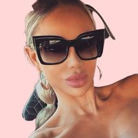 Lunettes de soleil œil de chat rétro à grande monture pour femmes, montures solides à bordure complète, protection UV, style défilé