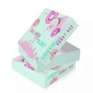 Folding Flat Cardboard Cookie Sweet Box <strong>Packaging</strong> Custom Print Shipping Party Dessert <strong>Donut</strong> Paper Box