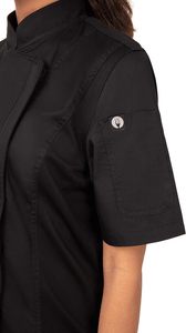 Giacca <span class=keywords><strong>da</strong></span> Chef per <span class=keywords><strong>Donna</strong></span> in Cotone e Poliestere, Manica Corta con Zip, per Ristoranti e Bar, Uniforme <span class=keywords><strong>da</strong></span> Cucina - Product Image 4