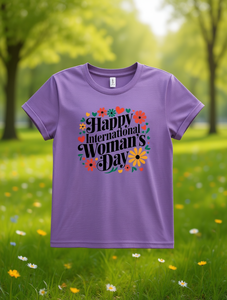 T-shirt per la festa internazionale della donna, da donna, a maniche corte, girocollo, con stampa floreale, 100% cotone, top casual primaverile vintage - Product Image 2