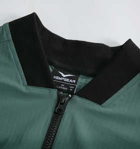 Jaket Bomber Kasual Pria Kerah Tegak Lengan Panjang Jaket Varsity untuk Olahraga Kerja Tipis Gaya Formal Berlapis - Product Image 3