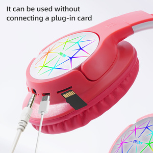 Wireless Headphones Over Ear Bluetooth With Led Light Touch <b>Control</b> For Music Sports <b>Gaming</b> White - Product Image 5