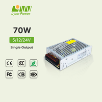 Fuente de Alimentación Conmutada LYNN TONGLI Industrial para Exteriores, 12V 70W AC-DC, Salida Única, 6A, 80% de Eficiencia, Garantía de 5 Años