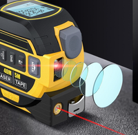Pengukur jarak Laser Digital 3 In 1, pita pengukur Laser dengan pita pengukur 5m