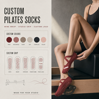 Chaussettes de yoga antidérapantes pour femmes, chaussettes de sport spécifiques pour le Pilates et les activités intérieures, chaussettes de danse personnalisées en gros