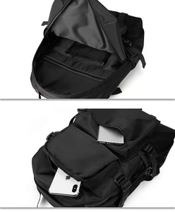 Unisex Nylon Backpack 20-37L Capacity Waterproof Zipper Closure Soft Handle Arcuate Shoulder Strap Travel Fashion Laptop <b>Bag</b> - Product Image 2