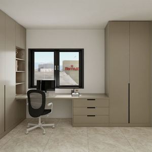 Armoires de garde-robe en mélamine de luxe moderne Santopova, meubles de chambre à coucher, placard, meubles de salle à manger, prix d'usine, appartement - Product Image 1