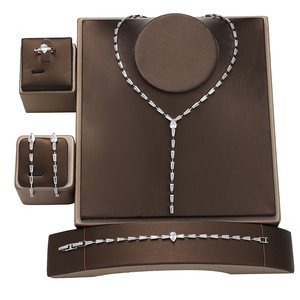 Conjunto de joias de cristal, conjunto de joias banhadas a ouro branco, 4 peças, acessórios para noiva, venda direta de fábrica bn8961 - Product Image 1