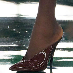 Custom Design donna sandali punta <span class=keywords><strong>Sexy</strong></span> abito <span class=keywords><strong>a</strong></span> <span class=keywords><strong>spillo</strong></span> <span class=keywords><strong>tacchi</strong></span> alti Slip on scarpe pantofole vernice muli - Product Image 4