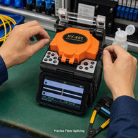 Soudeuse par fusion ARC HY-801 avec pinces polyvalentes pour fibres SM/MM, chauffage rapide, batterie intégrée 5200 mAh, kit FTTH