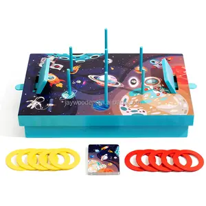 Children's wooden fun game card pair against parent-child puzzle board game catapult ring toy board games for kids