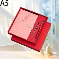 Carnet à spirales en cuir PU A5 personnalisé, ensemble cadeau d'entreprise, journal d'affaires à couverture rigide personnalisée