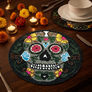 Posavasos de Cuentas de Vidrio Hechos a Mano, Ecológicos, 14x14, Decoración Temática de Halloween, Tapetes de Cuentas Detallados y Únicos, Protectores de Mesa - Product Image 6