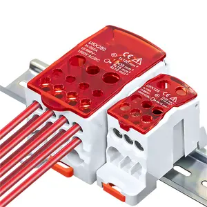 UKK 80/125/160/250/400/500A caixa de distribuição de parafusos em trilho Din conectores de bloco terminal de potência ukk por atacado chinês