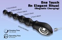 9 modes de vibration, plug anal flexible rechargeable en silicone, masseur de prostate, perles vibrantes anales avec anneau de traction