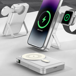 Nouvelle batterie externe ultra-fine étanche de 10000 mAh avec charge magnétique ultra-rapide, support de charge sans fil 3 en 1, montre/écouteurs intégrés - Product Image 6