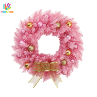 Couronne de feuilles de citrouille pour décoration de Noël, décoration ronde à suspendre à la porte pour l'automne, Halloween, Thanksgiving, Noël, Pâques