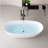 US Livraison gratuite hôtel projet lumière luxe Style européen bord mince sans couture intégré appartement acrylique baignoire indépendante