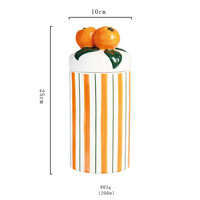 Pot de rangement en céramique à rayures artistiques avec couvercle pour fruits, boîte créative en porcelaine pour grains de café et thé, pot à bonbons de bureau, vente en gros