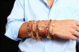 Bracciale di Moda Personalizzato Placcato Oro 18K Gioielli di Lusso Scintillanti con Diamanti Colorati a Forma di Cuore Ghiacciato Bracciale Tennis - Product Image 4