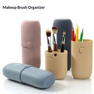 Silicone <b>Makeup</b> Brush <b>Holder</b> Portable Travel Cosmetic Bag Waterproof Breathable Pouch Professional Beauty Tool Organizer - Product Image 1