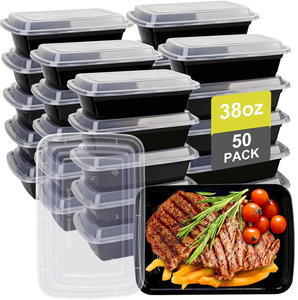 16OZ~58OZ Eco-Friendly Foldable Plastic Microwave Safe Rectangular Meal Prep Food Containers Fast Food Packaging <b>Box</b> <b>Lunch</b> Boxes - Product Image 1