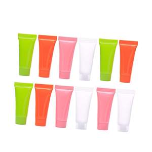 Vente en gros 10ml 15ml 20ml Tube à presser rose rouge transparent Tubes de brillant à lèvres Crème Lotion bouteille ronde transparente logo personnalisé - Product Image 2