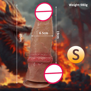 Европейско-американский женский супертолстый вибратор-мастурбатор из жидкого силикона «Тираннозавр Рекс» («Алиен Тайгер») с 10 режимами вибрации - Product Image 6