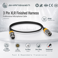 Câble de microphone professionnel IP65 extérieur 3 broches XLR mâle vers femelle avec faisceau de câblage fini, contacts en alliage de cuivre plaqués or