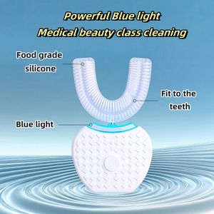 Brosse à dents électrique en forme de U pour adultes, base de charge sans fil, nettoyage à la lumière bleue, brosse à dents électrique en forme de U pour adultes - Product Image 3