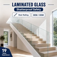 Balustrade en verre sans cadre, verre de sécurité feuilleté, garde-corps d'escalier 12,38 mm 13,52 mm, taille personnalisée pour balcon extérieur, vente en gros