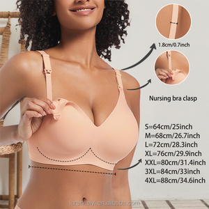 Reggiseni da <span class=keywords><strong>Allattamento</strong></span> per Donne <span class=keywords><strong>in</strong></span> Gravidanza, Senza Ferretto, Copertura Completa, Senza Cuciture, Imbottiti, Tinta Unita, Estivi, Regolabili e Traspiranti - Product Image 4