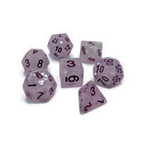 Jeu de dés polyédriques mats D4 D6 D8 D10 D12 D20 avec paillettes argentées