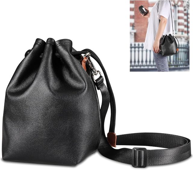 Drawstring Camera Bag Soft Camera Pouch Handbag Lens Pouch Bag Thickened Design with Soft Flannel Lining  Mirrorless Cameras