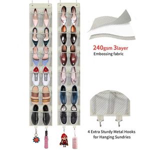 12 Pockets Crystal Clear Pvc Over Door Hanging <b>Shoe</b> Rack Creative <b>Shoes</b> Shelf Slippers Holder Organizer - Product Image 2