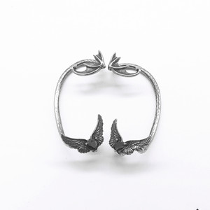 yunnique Clip-on <b>Earrings</b> <b>Wings</b> Design Stainless Steel Claw Setting Zircon Inlay Fashion Jewelry For Men And Women - Product Image 1
