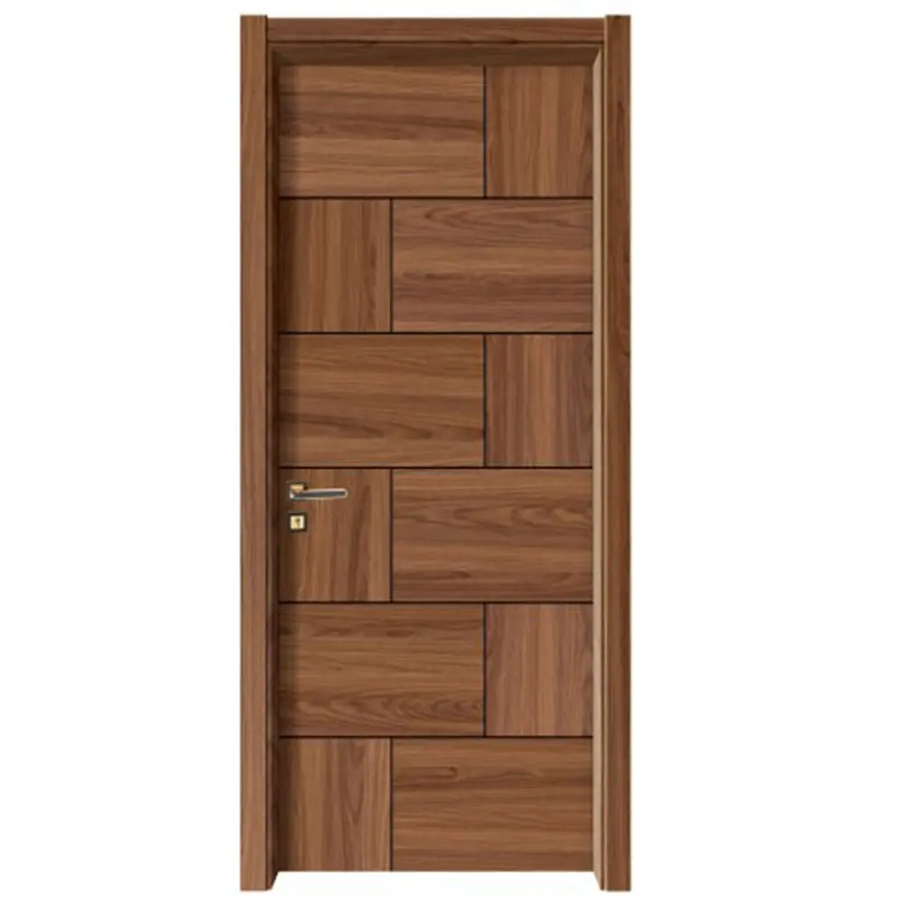 Room door Preference Block pattern design wooden pocket door or Barn Doors