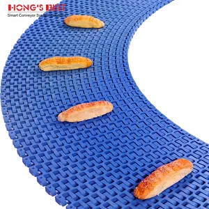 Hongsbelt meat process plastic flexible modular conveyor belt flush grid modular belt for packaging industry