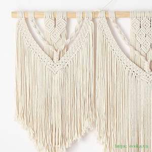 Tapiz de Macramé Grande para Colgar en la Pared, Estilo Boho, Tejido 100% Algodón, con Borlas, Cortina de Macramé Beige, Decoración Moderna y Elegante - Product Image 4