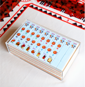 Ubin Mahjong Akrilik 4 Lapis Portabel Mewah Modern dengan Seni Dapur Makanan Gourmet Amerika yang Dapat Disesuaikan untuk Hiburan - Product Image 3