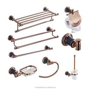Raccords de <span class=keywords><strong>plomberie</strong></span> Matériel de toilette Ensemble d'<span class=keywords><strong>accessoires</strong></span> de salle de bain de luxe pour hôtel Accessoire de salle de bain or rose - Product Image 1