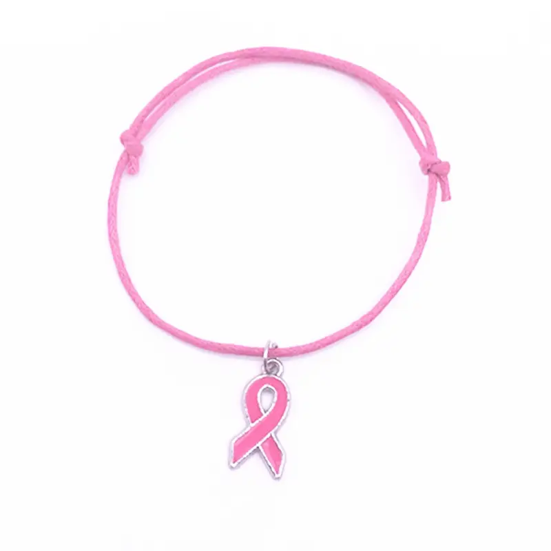 Wish Card verstellbare Brustkrebs Awareness Charm Armband für Frauen Freundschaft Geschenk